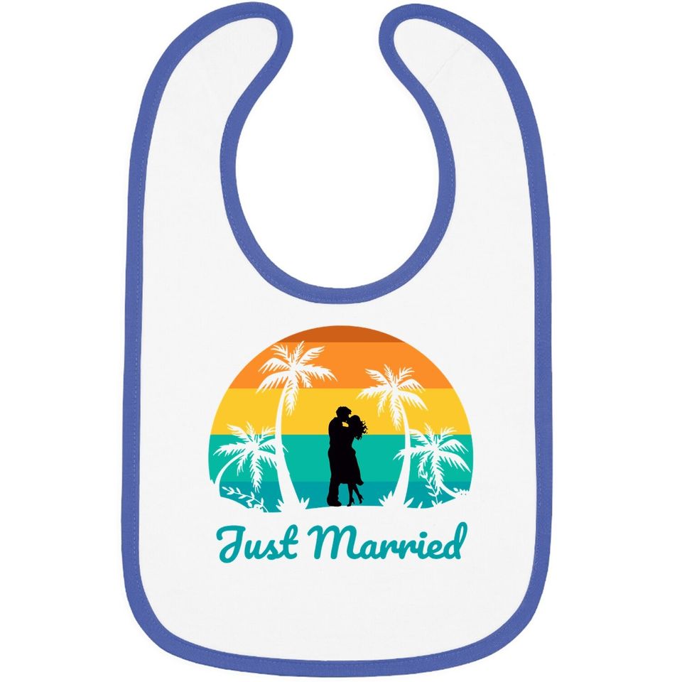 Just Married Baby Bib Couple Honeymoon Matching Tropical Paradise