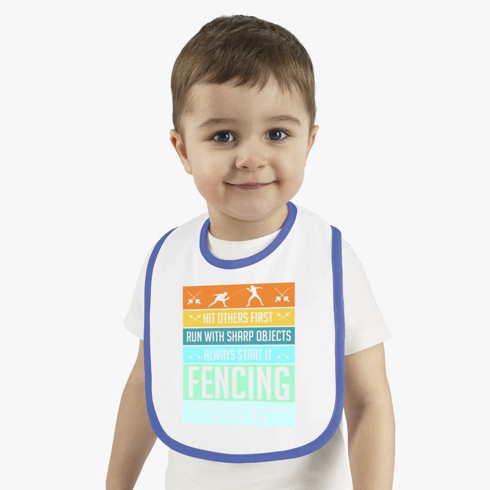 Fencing Baby Bib Sport Pun For Youth Baby Bib