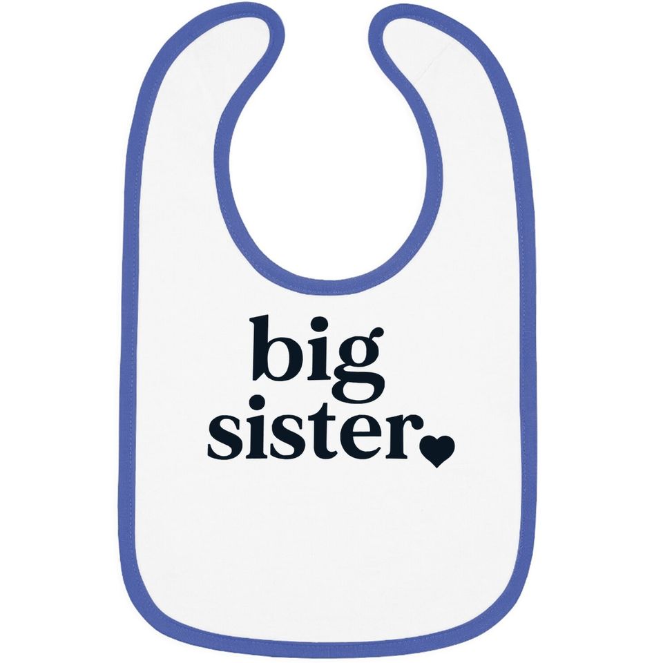 Big Sister & Little Sister Sibling Reveal Announcement Baby Bib For Girls Toddler Baby