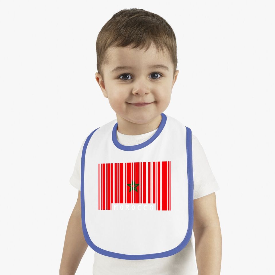 Morocco Barcode Style Flag - Premium Cotton Baby Bib