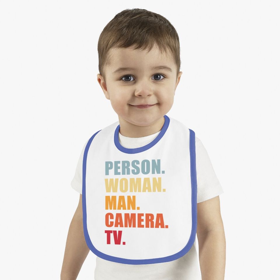Person Woman Man Camera Tv Baby Bib