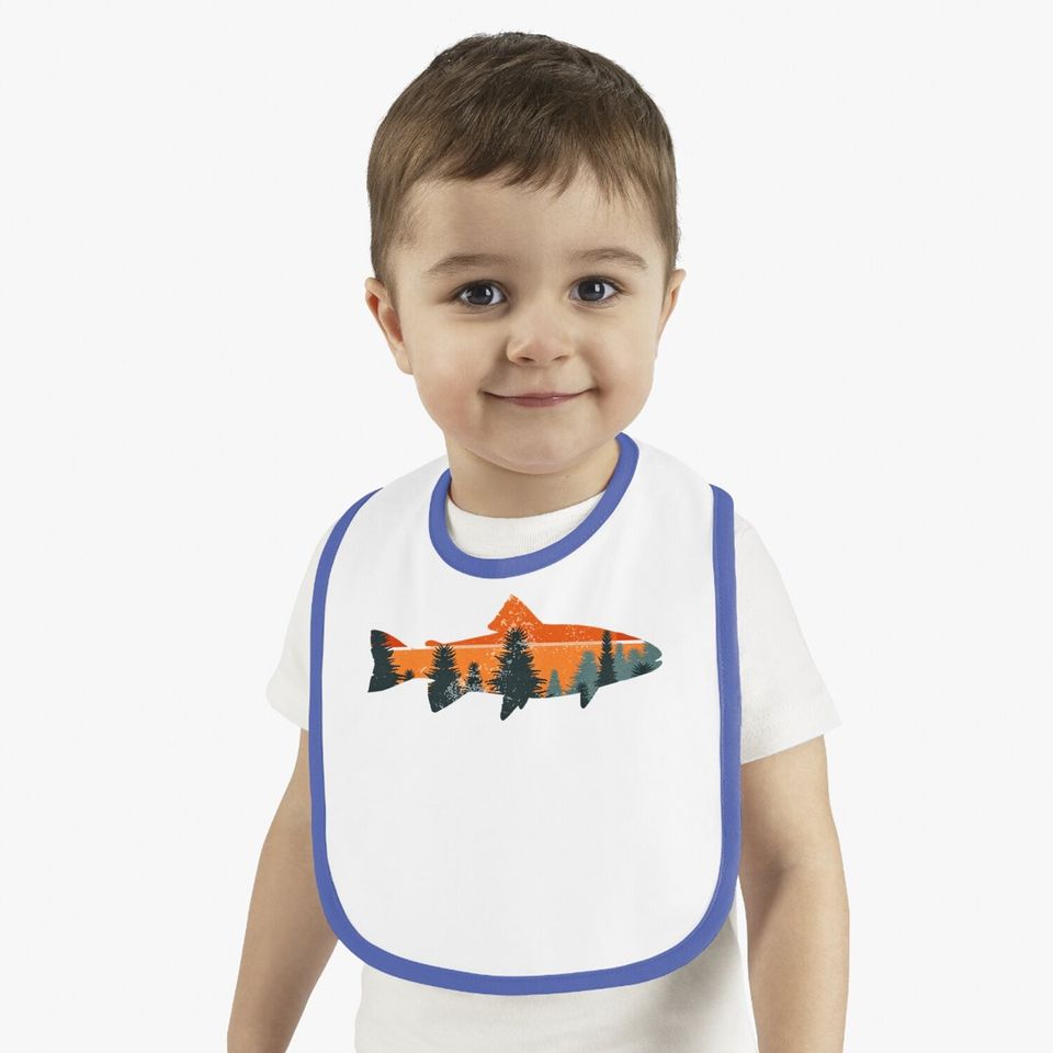 Trout Fly Fishing Nature Outdoor Fisherman Gift Baby Bib