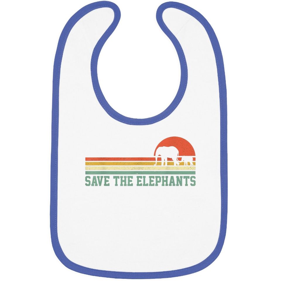 Vintage Save The Elephants Baby Bib Gift Elephants Baby Bib
