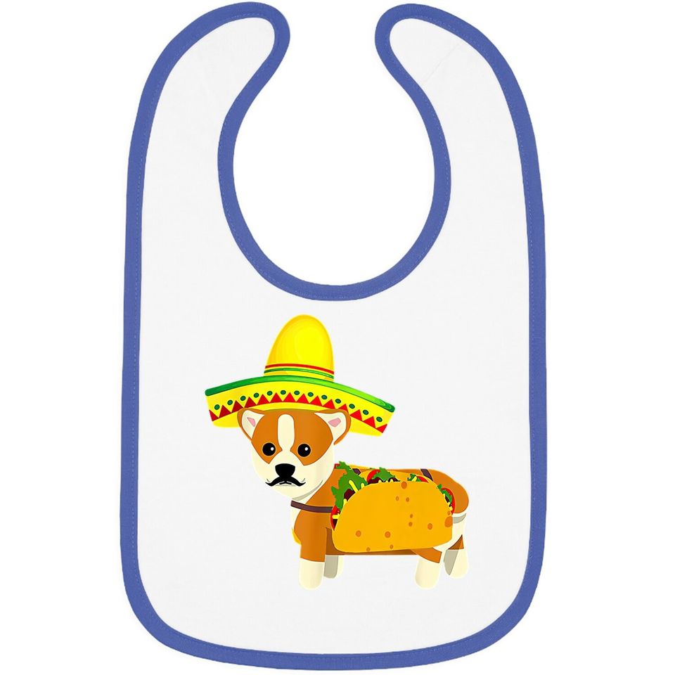 Funny Mexican Corgi Taco Cinco De Mayo Fiesta Dog Baby Bib
