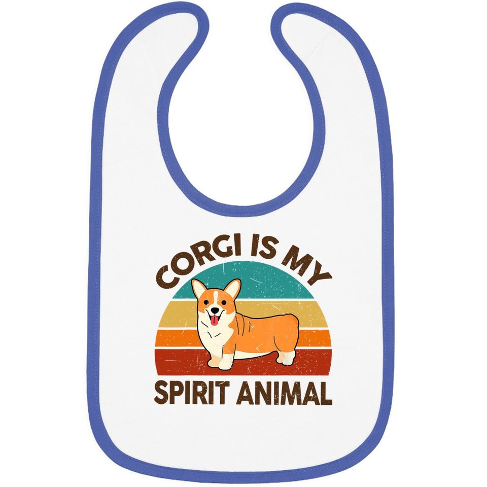 Funny Corgi Is My Spirit Animal Baby Bib
