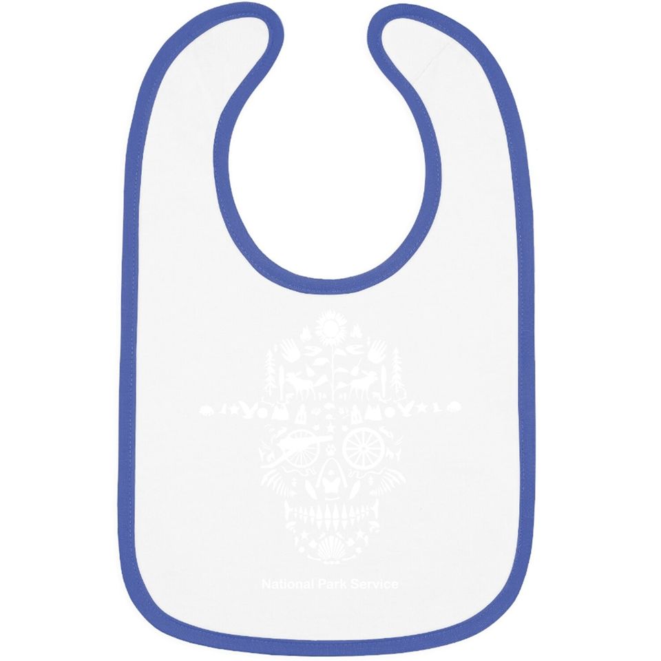 National Park Service, Skull Animals Hiking Camping Eliments Baby Bib