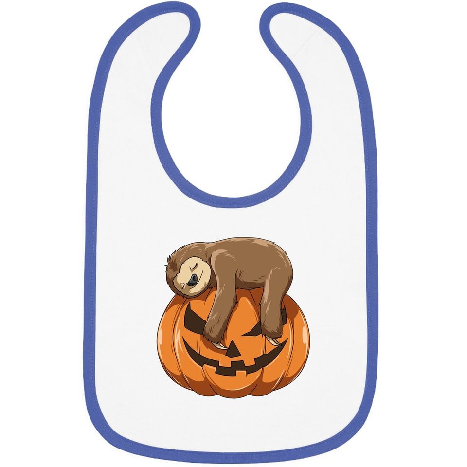Sloth Pumpkin Halloween Sloth Themed Halloween Lovers Gift Baby Bib