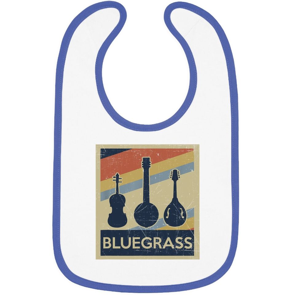 Bluegrass Vintage Music Instruments Retro Baby Bib