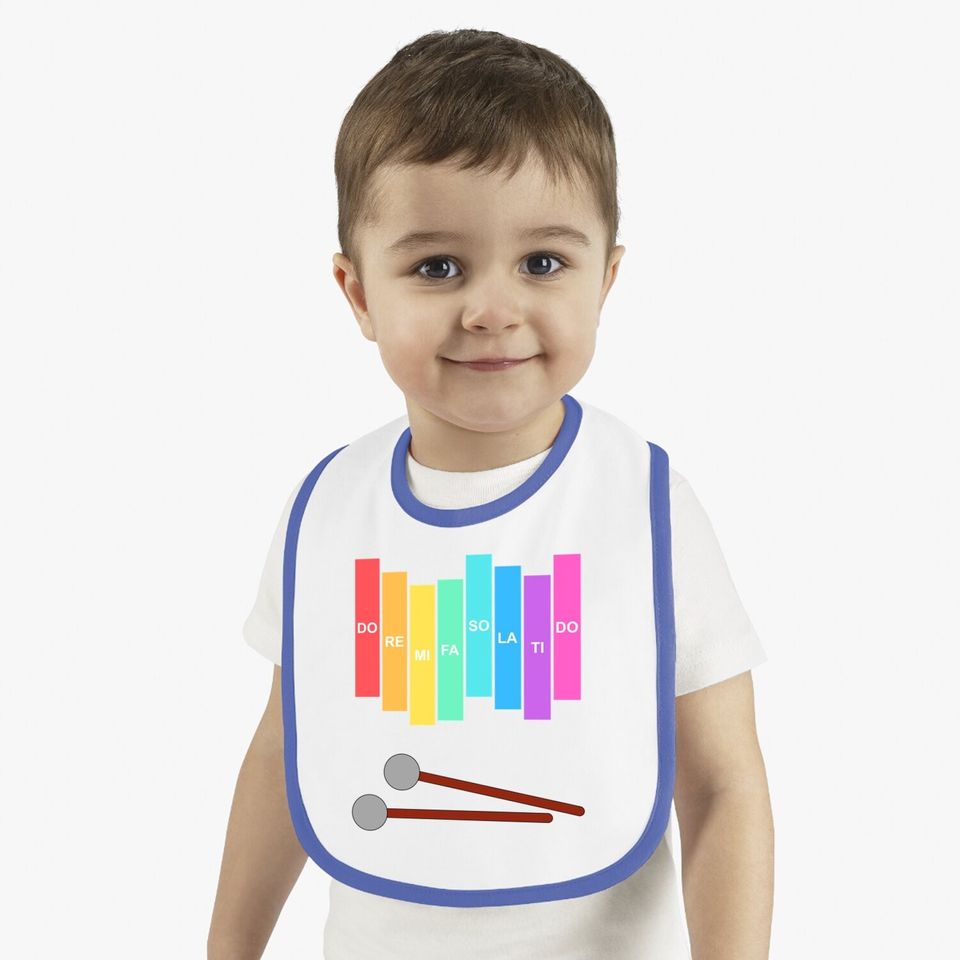 Music Xylophone Vintage Percussion Instrument Rainbow Color Baby Bib