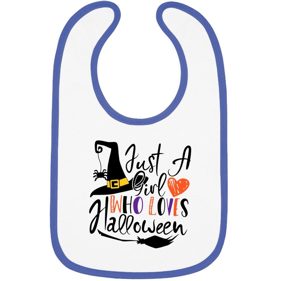 Just A Girl Who Loves Halloween Baby Bib