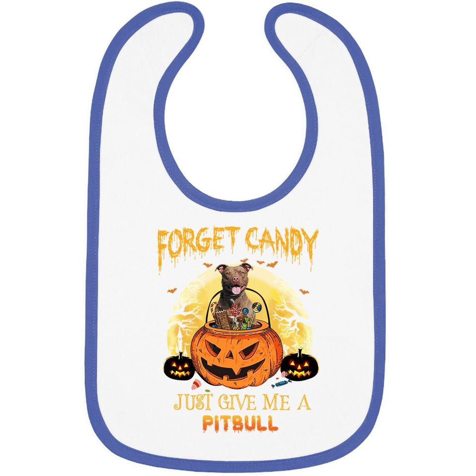 Candy Pumpkin Pitbull Dog Baby Bib