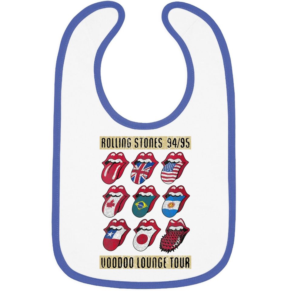 Rolling Stones Voodoo Lounge Charcoal Baby Bib