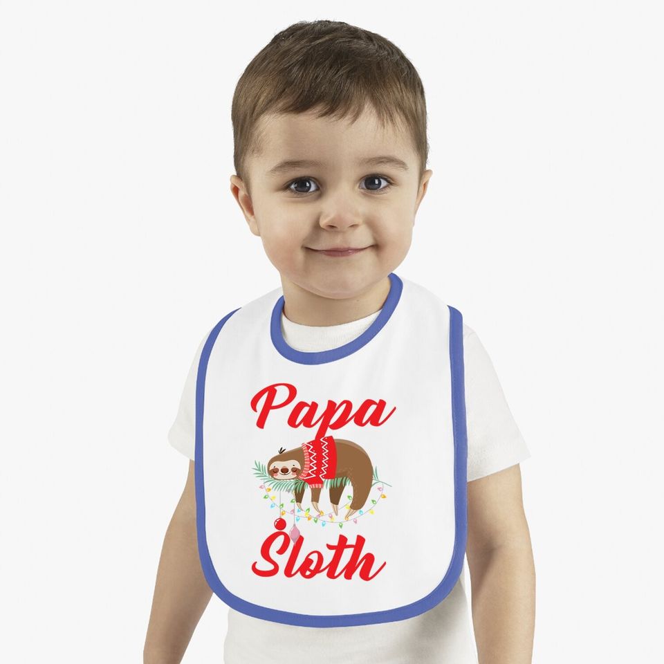 Sloth Christmas Family Matching Papa Baby Bib