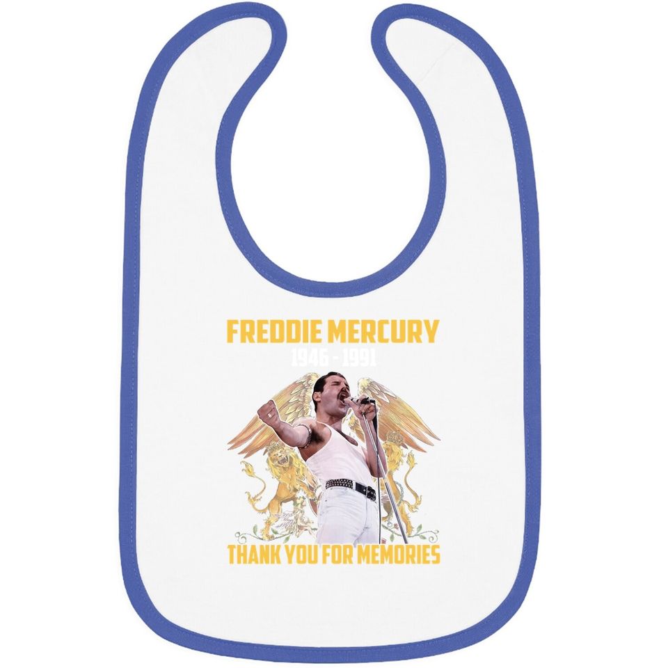Freddie Mercury Thank You For Memories Baby Bib