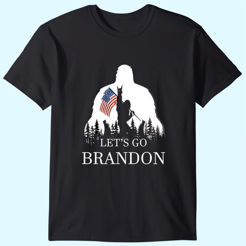 Let's Go Brandon US Flag Bigfoot T-Shirt