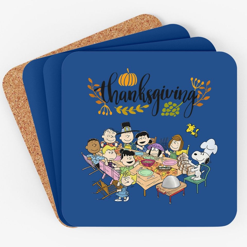 Happy Thanksgiving Peanuts Party Coasters
