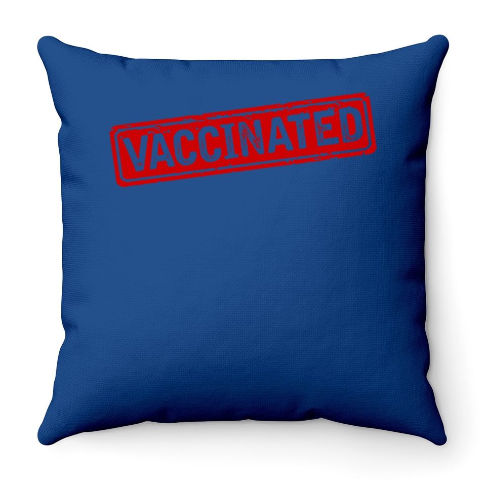 Certified Vaccinated Red Stamp Humor Graphic Throw Pillow