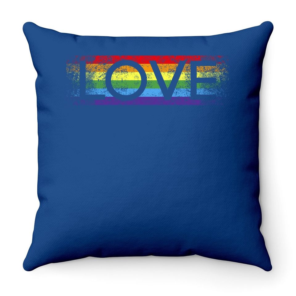 Gay Pride Rainbow Love Throw Pillow
