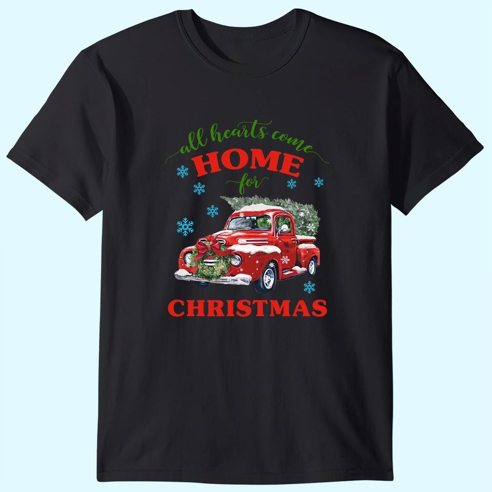 Vintage Red Truck Christmas Tree T-Shirts