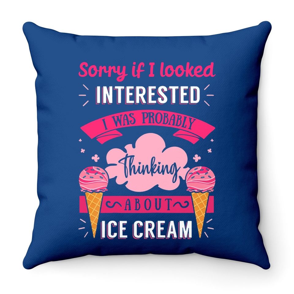 Ice Cream Lover Cone Sweet Dessert Gelato Frozen Sorbet Throw Pillow