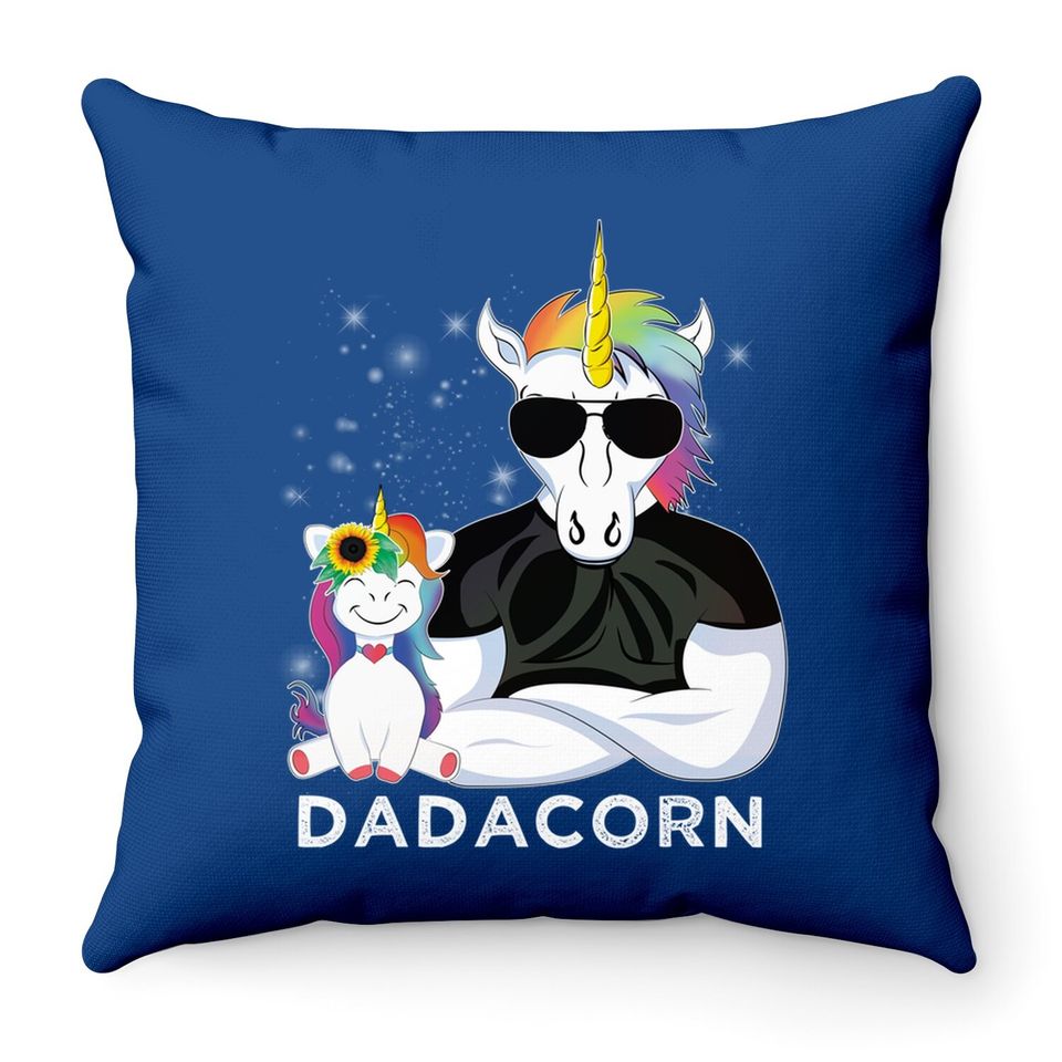 Dadacorn Muscle Unicorn Dad Baby, Daughter, Fathers Day Gift Throw Pillow