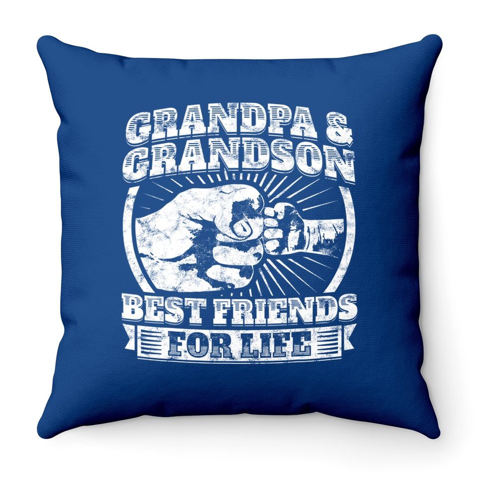 Grandpa And Grandson Gift Family Throw Pillow Grandad Fist Bump Throw Pillow
