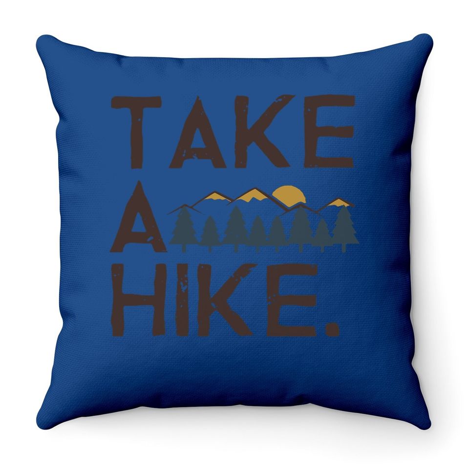 Take A Hike Printed Short Sleeves Throw Pillow Casual Camping Hiking Graphic Throw Pillow Tops