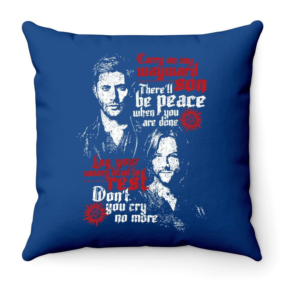 Dean And Sam Winchester Rebellious Sons Throw Pillow