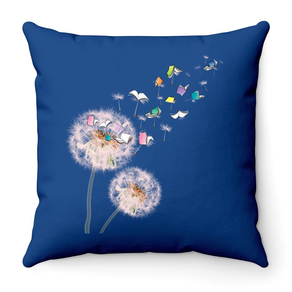 Book Dandelion Reading Books Book Lover Cool Nerdy Gift Throw Pillow