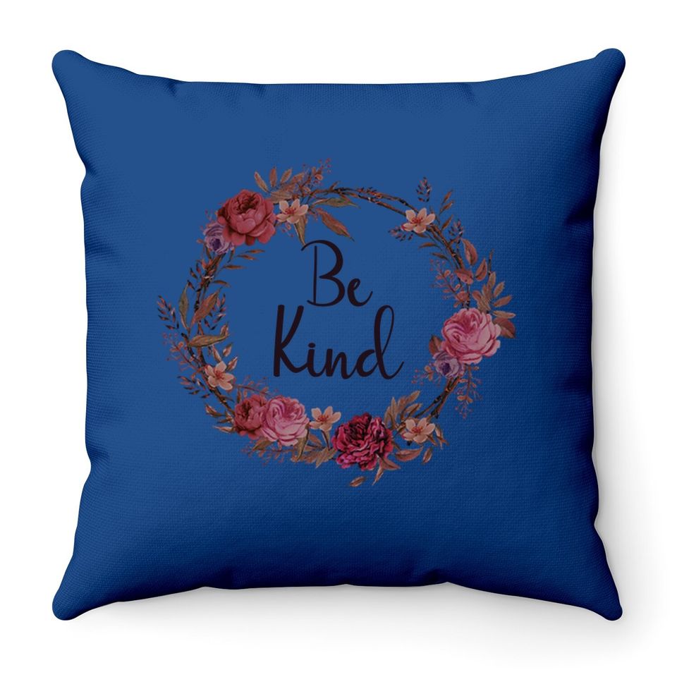 Be Kind Throw Pillow Summer Letter Print Short Sleeve Loose Tops Inspirational Graphic Throw Pillow