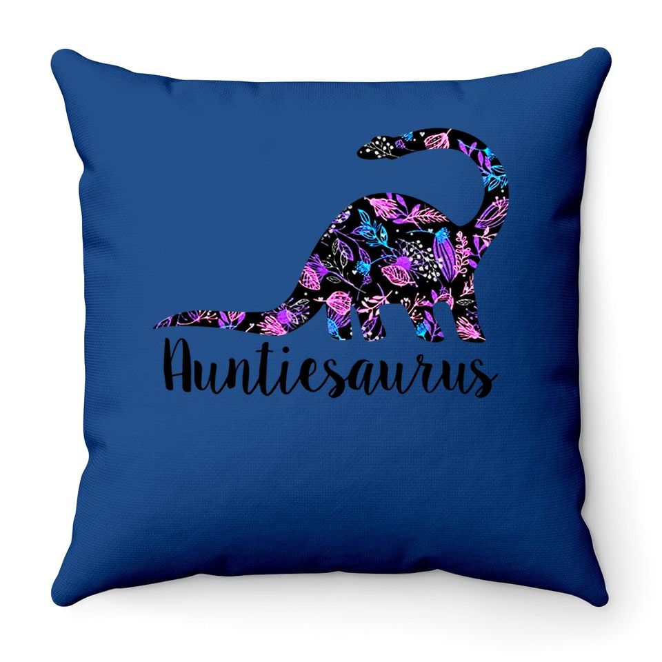 Auntiesaurus Throw Pillow Funny Gift For Aunt Cute Graphic Dinosaur Top