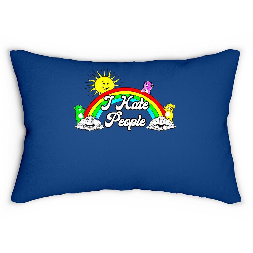 I Hate People Rainbow Printed Lumbar Pillow