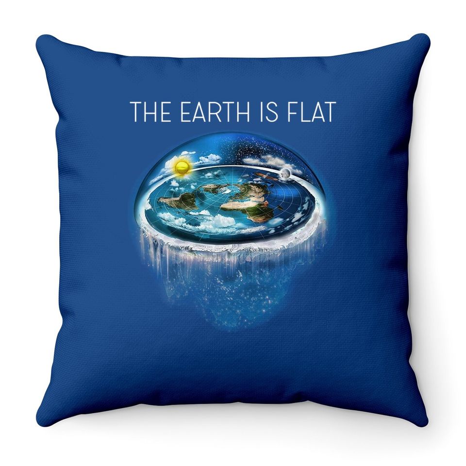 Flat Earth Throw Pillow,earth Is Flat,firmament, Sheol, Nasa Conspiracy, New World Fe1 Black