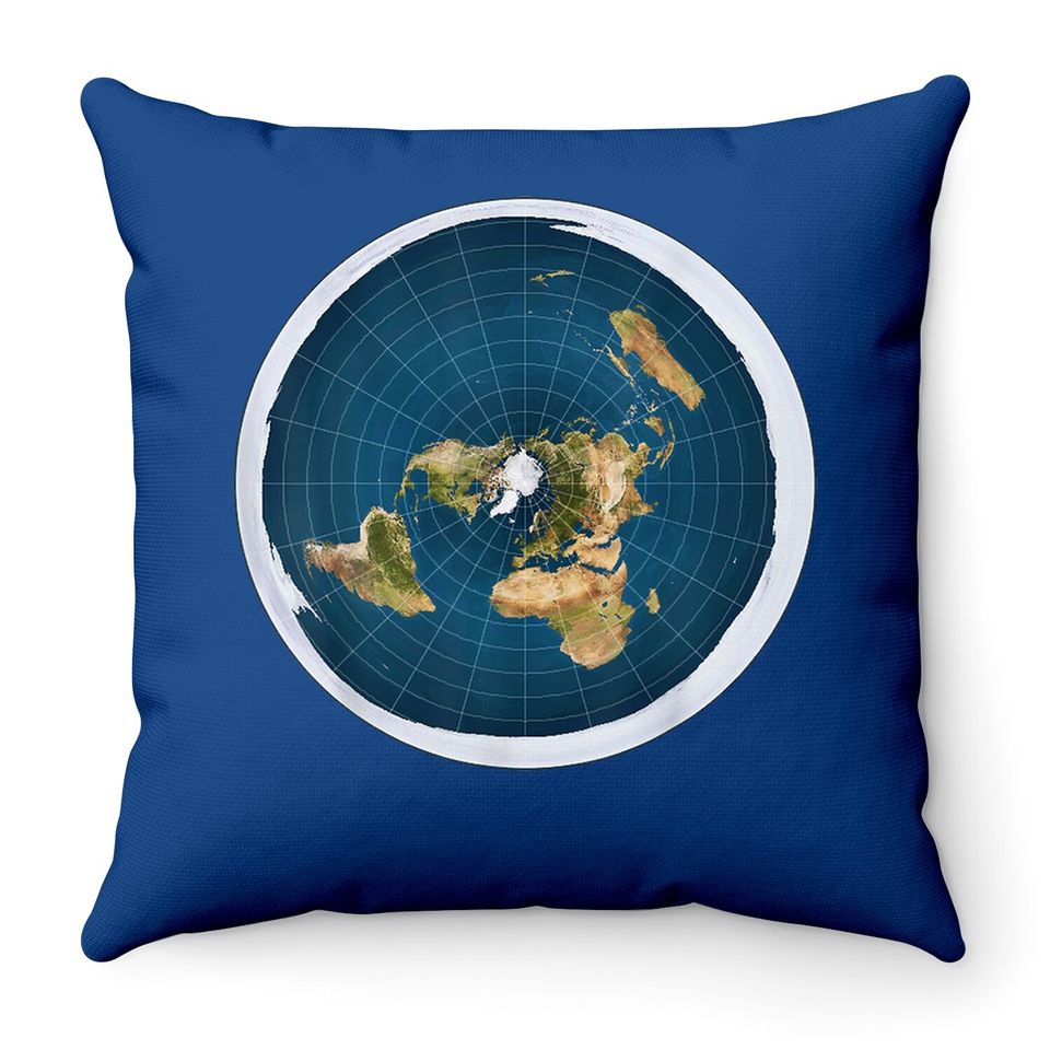 Map Of The Flat Earth Throw Pillow