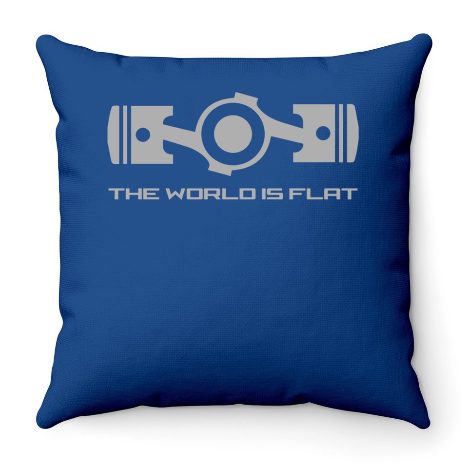 The World Is Flat Opposed Cylinder Engine Flat Earth Throw Pillow