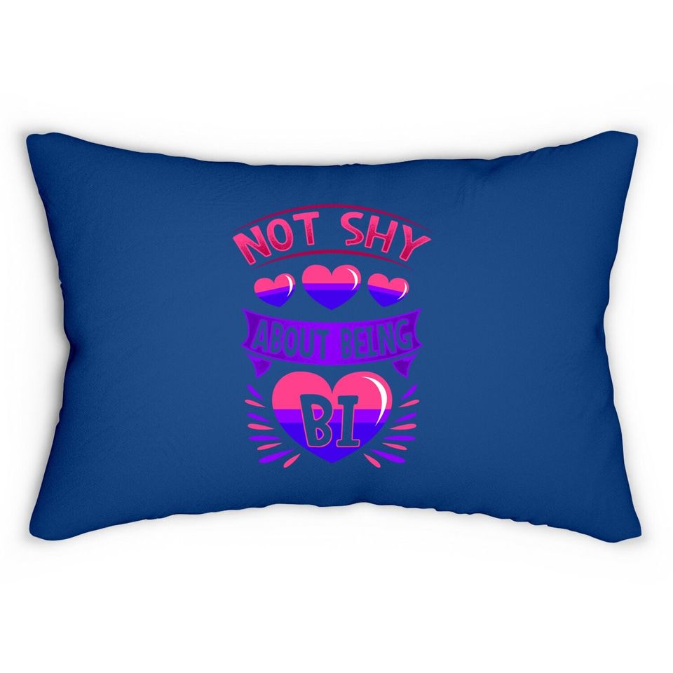 Bisexual Gay Pride Month Funny Not Shy About Being Bi Pride Lumbar Pillow