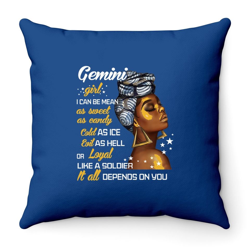 Birthday Gift Gemini Girl May Or June Throw Pillow