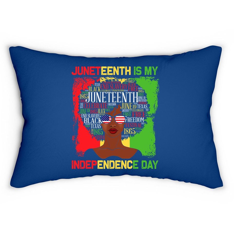 Juneteenth Is My Independence Day Black Lumbar Pillow