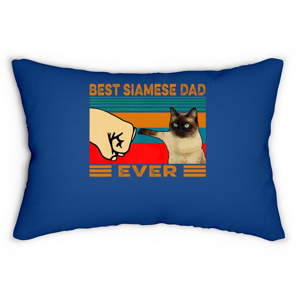 Vintage Best Siamese Cat Dad Ever Lumbar Pillow