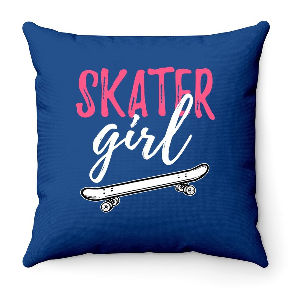 Skater Girl Skateboarding Skateboard Girls Gift Throw Pillow