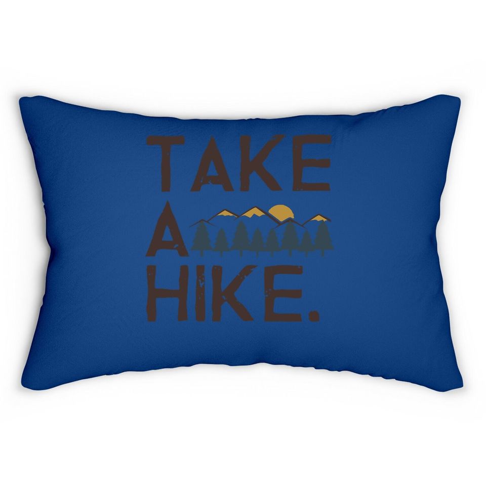 Take A Hike Printed Short Sleeves Lumbar Pillow Casual Camping Hiking Graphic Lumbar Pillow Tops