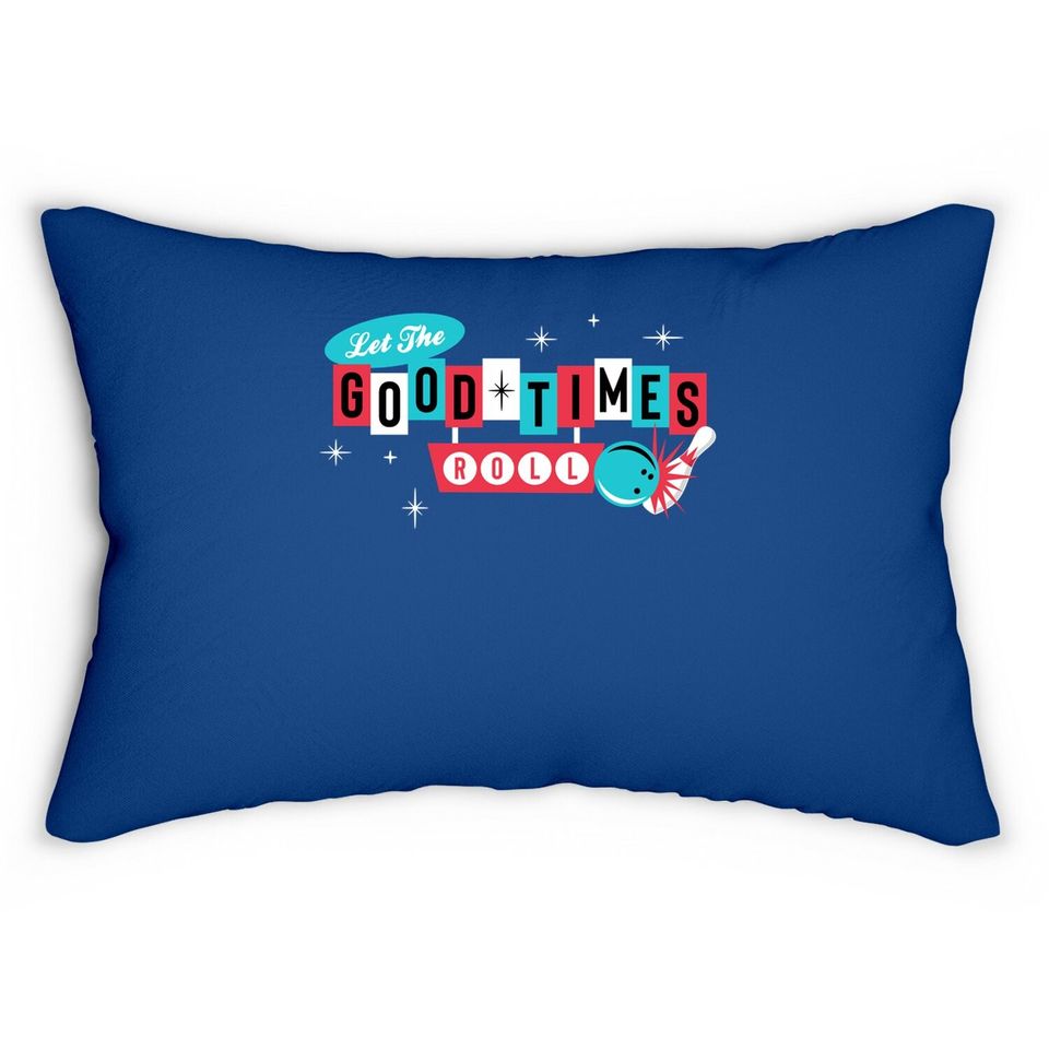 Retro Vintage 50's 60's Bowling - Let The Good Times Roll Lumbar Pillow