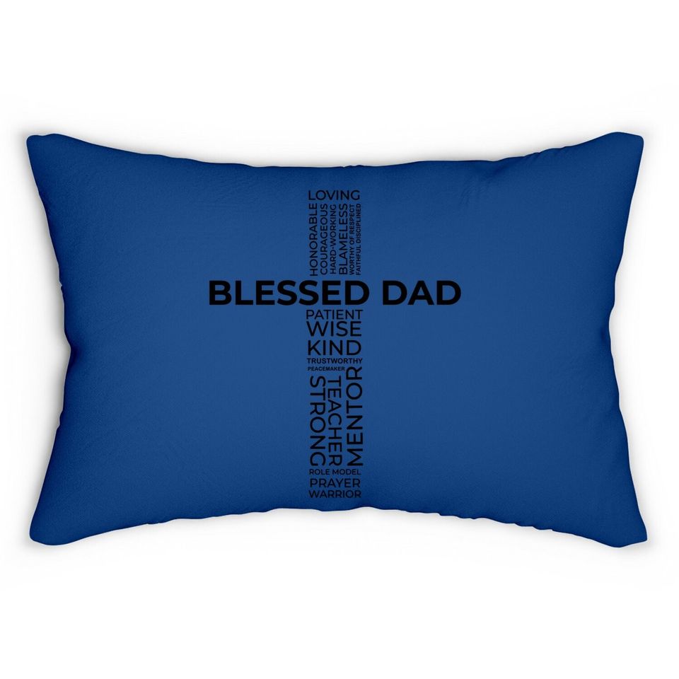 Christian Blessed Dad Cross Father's Day Lumbar Pillow
