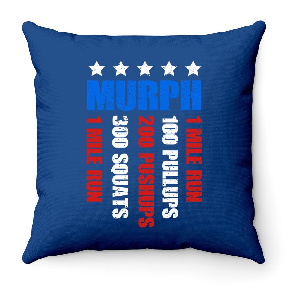 Murph 2021 Memorial Day Workout Patriotic Wod Gift Throw Pillow Throw Pillow