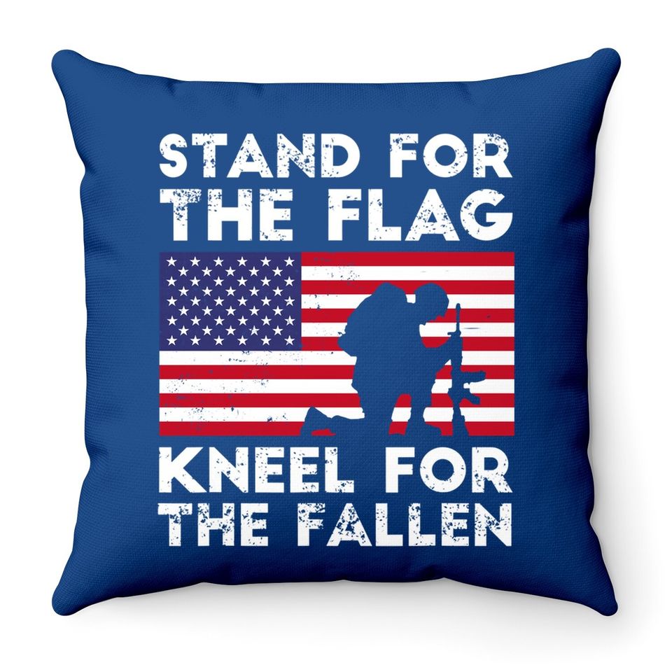Patriotic Military Veteran American Flag Throw Pillow