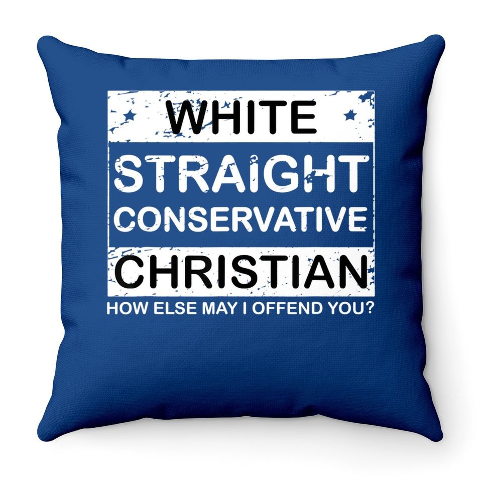 White Straight Conservative Christian Throw Pillow