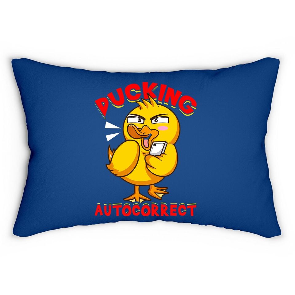 Ducking Autocorrect | Funny Sarcastic Texting Duck Pun Lumbar Pillow