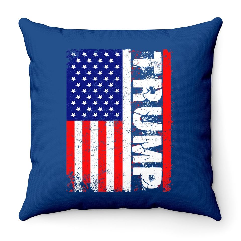 President Donald Trump 2020 Vintage Usa Flag Throw Pillow Throw Pillow