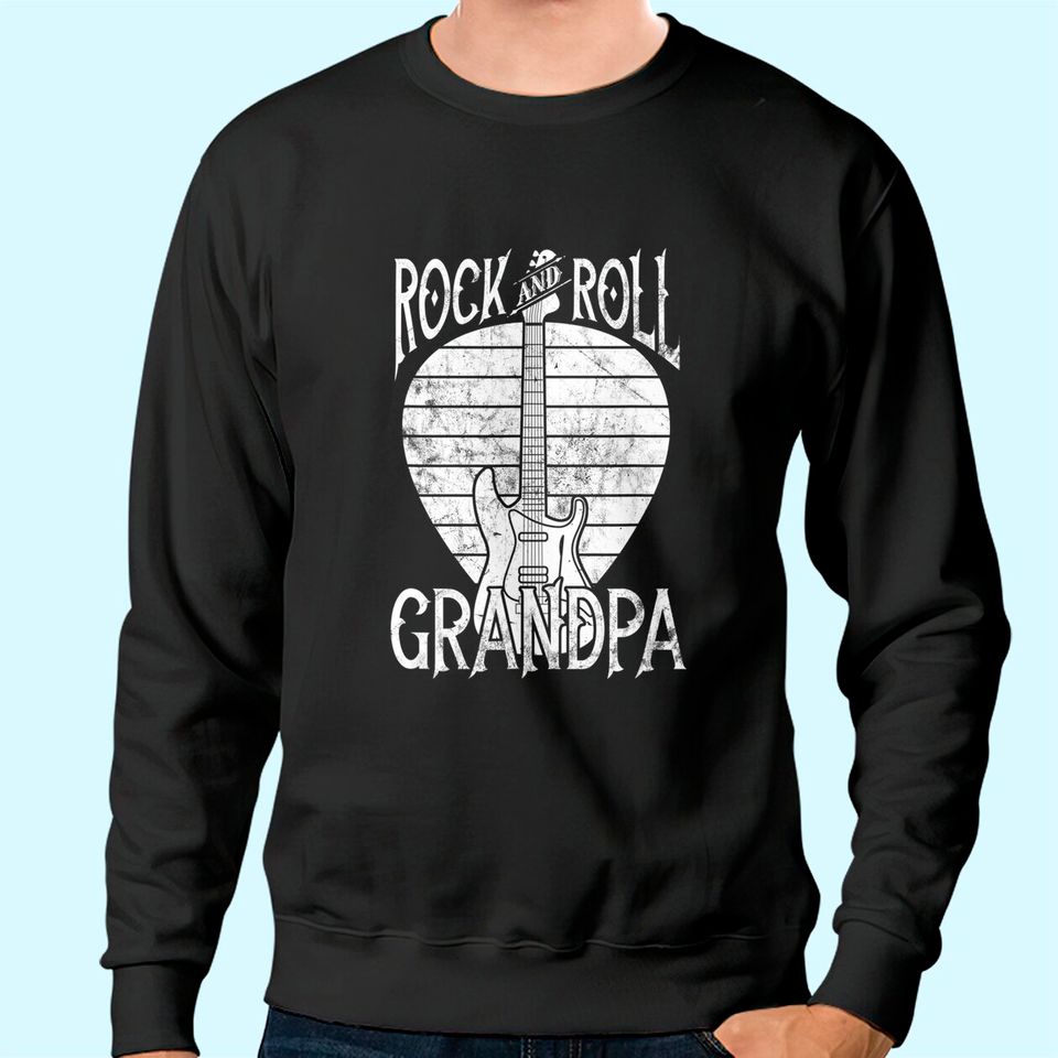 Rock n Roll Grandpa Vintage Guitar Player Gift Sweatshirt