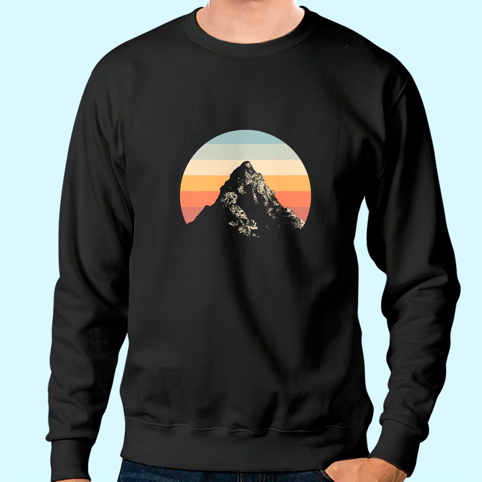 Mountain Sunset Circle Rainbow Outdoors Nature Hiking Fan Sweatshirt